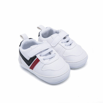 

Hot Baby Boys Breathable Striped Print Anti-Slip Shoes Sneakers Soft Soled Walking Shoes First Walkers