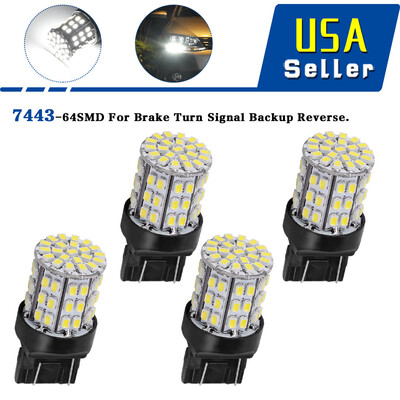 

2X White 7443 Backup Reverse LED Light Bulbs 64-SMD 7440 7444 7441 992 992A W21W