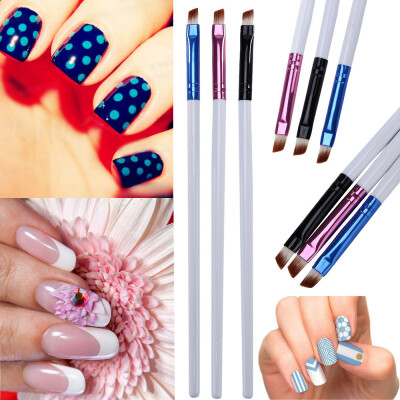 

Toponeto 3pcs UV Gel Acrylic Nail Art Brush Set Art Builder Painting Pen Design Nail Art