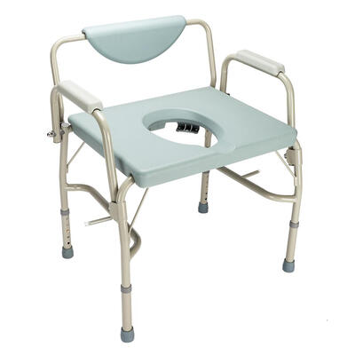 

Medical Beside Commode Chair with Safety Steel Frame Adjustable Height Grey
