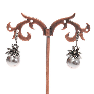 

New Fashion Luxury Vintage Sun Flower Pearl Drop Earrings For Women Fine Jewelry Accessory Brincos High Quality