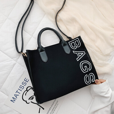 

Summer canvas Korean bag female slung ulzzang2019 new wave wild single shoulder tote bag
