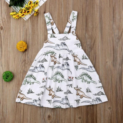 

UK Infant Kid Baby Girl Dinosaur Dress Princess Party Tutu A-line Dresses Summer