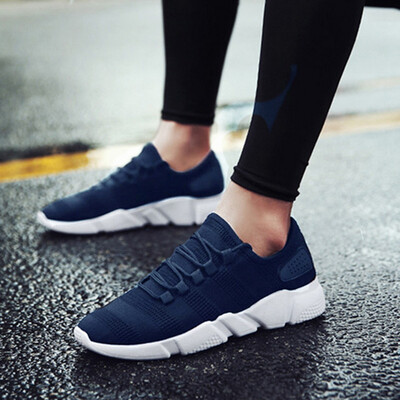 

Puimentiua Men Breathable Sneakers No-slip Vulcanize Shoes Air Mesh Lace Up Wear-resistant Casual running shoes
