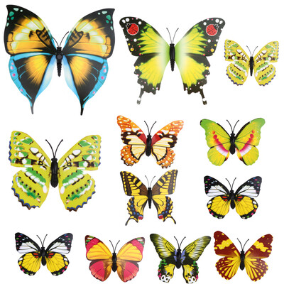 

12pcs 3D Color Butterfly Wall Stickers Removable Home Background Wall Decor