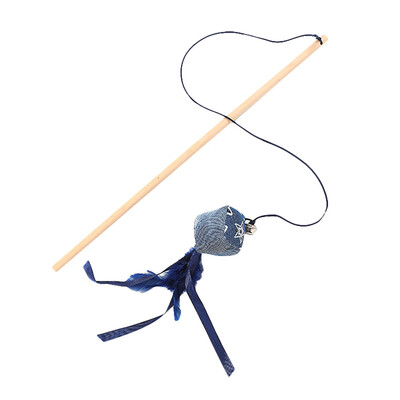 

Gobestart Pet Cat Interaction Funny Fish Shape Feather Cat Rods Stick Decompression Toy