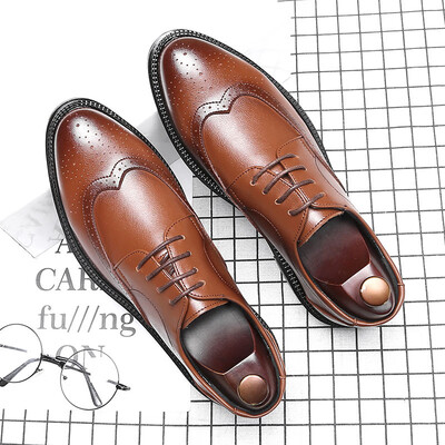 

Bullock mens shoes Korean version of the pointed wedding business dress casual shoes mens British trend shoes 85139-A