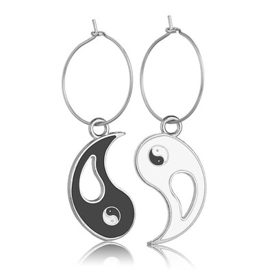 

La Melodie Vintage Big Earrings Best Friends Pendant Earrings Neutral Korean Jewelry Asymmetric Earrings Unique Wear Gifts