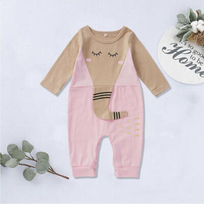 

US Toddler Baby Girls Elephant Animal Tops Romper Jumpsuit Outfit Autumn Clothes