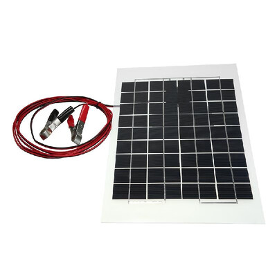 

12V 10W 38 X 22 CM PolyCrystalline Transparent Epoxy Resin Solar Panel With Alligator Clip Wire