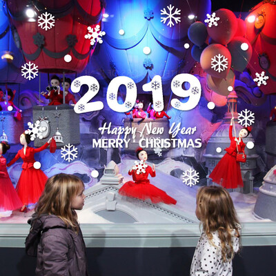 

Tailored New Year Merry Christmas Snowflake Wall Sticker Home Shop Windows Decals Decor