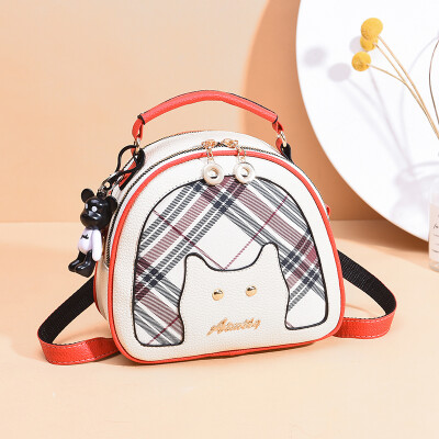 

Summer on the new small bag female fashion mini plaid slung students versatile backpack multi-purpose