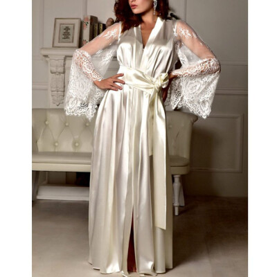 

Women Sexy Sleepwear Nightgown Satin Silk Babydoll Lace Robes Sleep Dress Skirt