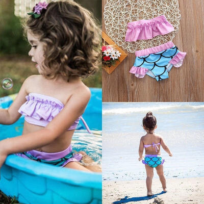 

Toddler Kids Girl Swimwear Mermaid Swimsuit Bikini Swimming Clothes Bathing Suit