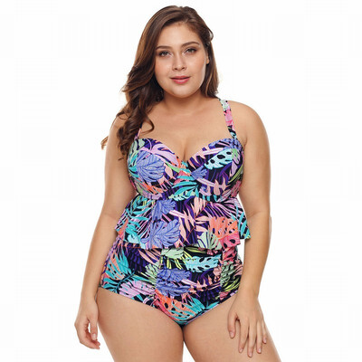 

Womens Swimwear Sling Printed Swimwear Plus Size High Waist Split Swimsuit