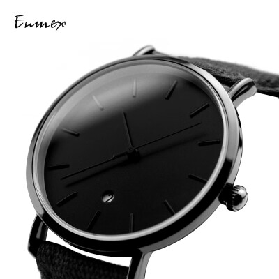 

Design of simple canvas cool black watch light&thin two-needle cold tie watch when translating holiday gift Enmex