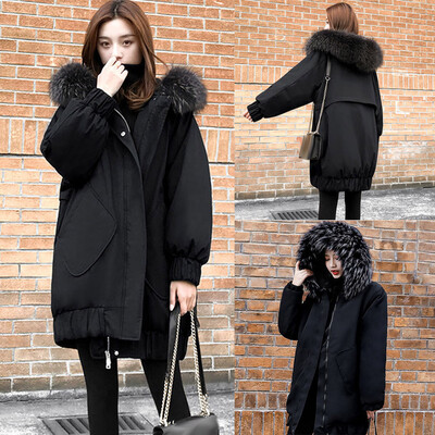 

Toponeto Womens Thicken Outerwear Long Sleeve Hooded Jackets Down Cotton Pockets Coats