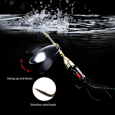 

Saidsome 9CM Metal Fishing Lure Sequins Spinner Spoon Baits Feather Fishhook Tackle 12G fishing bait fishing lure