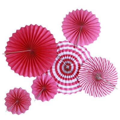 

6pcsSet Paper Fan for Baby Birthday Festival Celebrate Wedding Party Decor