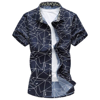 

Tailored Mens Summer Fashion Shirts Casual Short Sleeve Beach Tops Loose Casual Blouse