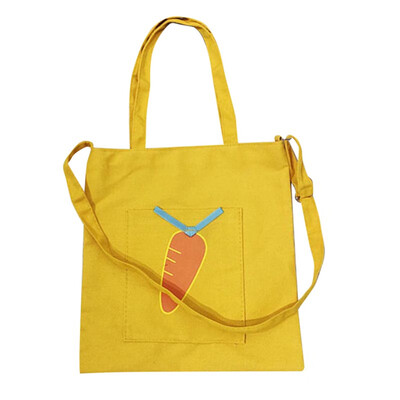 

Women Casual Large Capacity Messenger Bags Cartoon Printed Canvas Eco Bolsa Feminina Simple Retro Portable Totes Bag