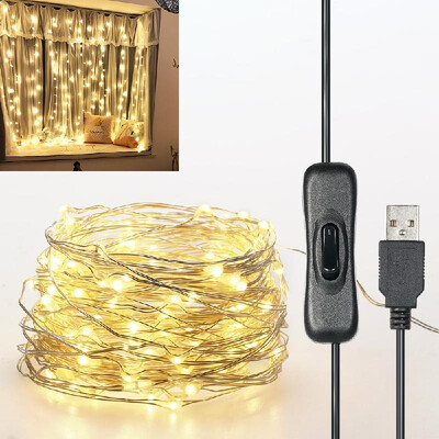 

Fairy Lights 12m 120 LEDs String Lights USB IP65 Waterproof Warm White for XmasWeddingIndoorOutdoor-Silver Wire