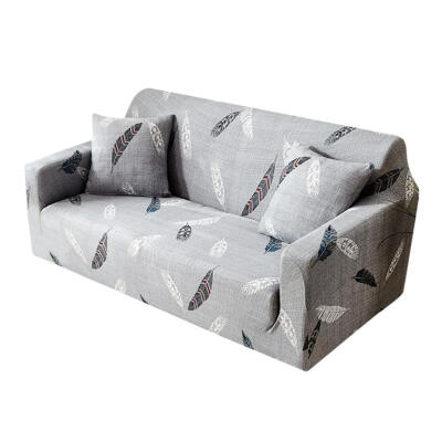 

Feathers Print Thin Stretch Tight Wrap Slipcovers Elastic Sofa Couch Cover