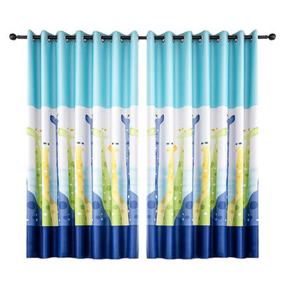 

Giraffe Print Polyester Window Blinds Drapes Living Room Blackout Curtains