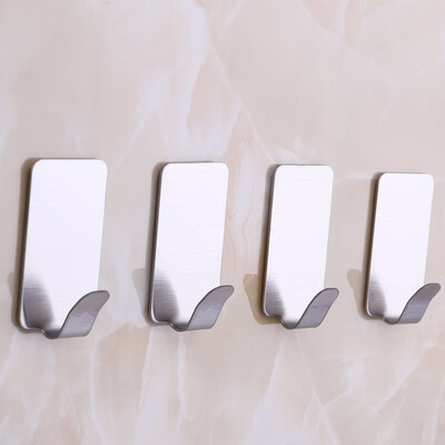 

〖Follure〗Stainless Steel Home Kitchen Wall Door Sticky Self Adhesive Hook Hanger Holder