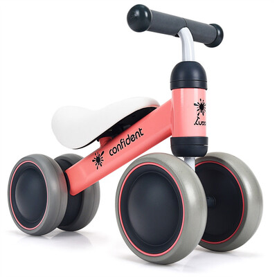 

4 Wheels Kids No Pedal Balance Bike-Pink