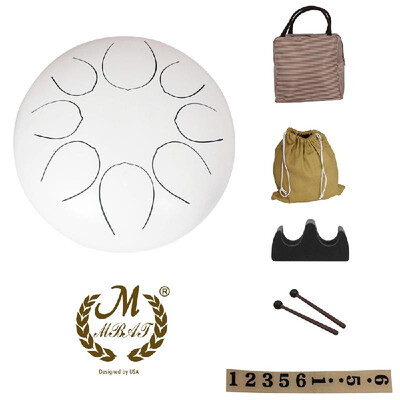 

10 Inch Steel Tongue Drum Percussion Instrument Hand Pan Drum with Drum Mallets Carry Bags Note Sticks