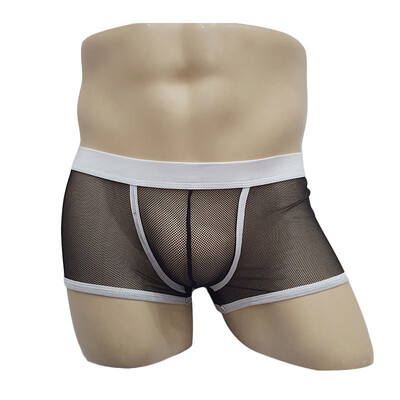 

Mens Sexy Low Rise Stretchy Lingerie Boxer Brief Shorts Mesh Thongs Underwear