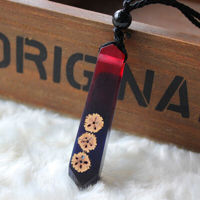 

New Fashion Jewelry Fashion Colored Resin Wood Pendant Rope Chain Necklace