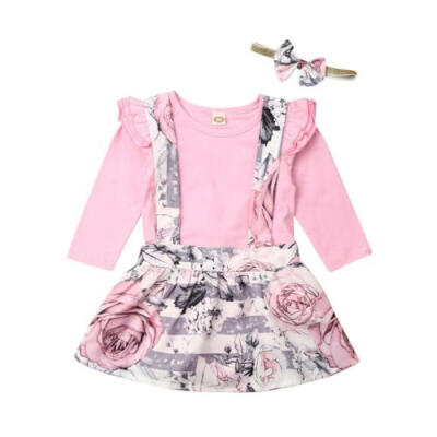 

3Pcs Newborn Baby Girl Autumn Clothes Set Tops RomperTutu Skirts Dress Outfits Kids Girls Outfit Set