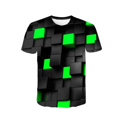 

3D Printed Square Block T-Shirt Short Sleeve Tees Summer Casual Tops For Men