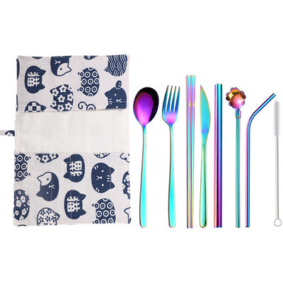 

Toponeto Set Stainless Steel Upscale Dinnerware Flatware Cutlery Fork Spoon Teaspoon 9PC