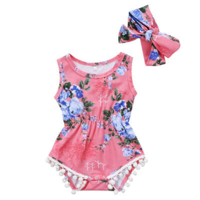 

Newborn Baby Girls Clothes Floral Romper Jumpsuit Outfits Set Summer