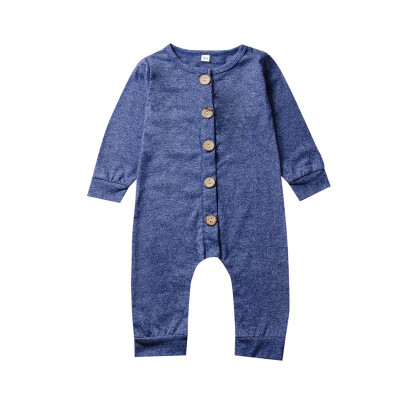 

Spring Autumn Casual Jumpsuit Baby Boy Solid Color Long Sleeve Rompers Kids Toddler Bodysuit Cotton Rompers