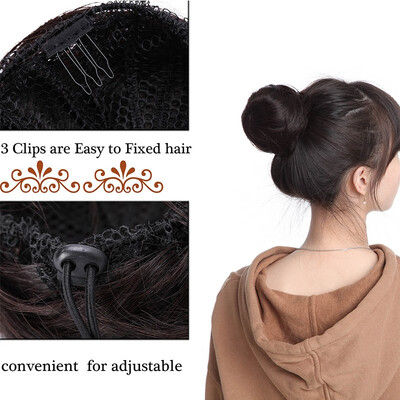 

100 Human Hair Scrunchies Curly Messy Hair Bun Extensions Wedding Hair Pieces for Women Kids Hair Updo Donut Chignons