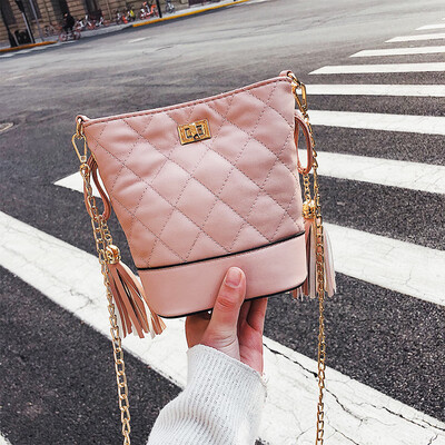 

Advanced sense bag Western style bucket bag handbags new 2019 Korean version of the Messenger bag wild ins chain bag