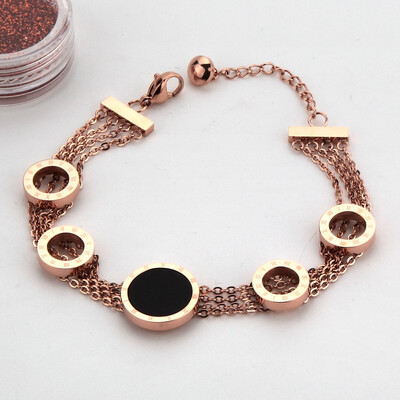 

Titanium steel 18K rose gold bracelet female Korean version of the jewelry simple personality student Sen popular jewelry