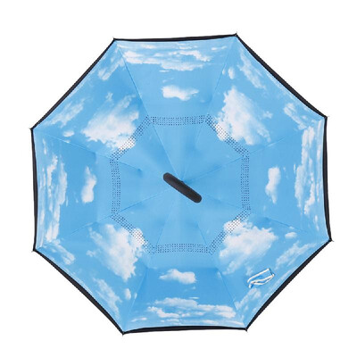 

Cshaped Handle Windproof Reverse Folding Umbrella Double Layer Man Women Sunny Rainy Car Inverted Umbrellas Double Layer Anti UV