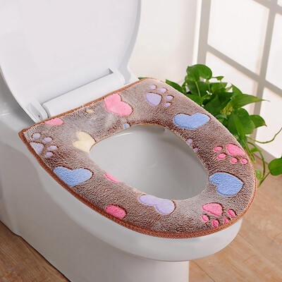 

JPGIF Bathroom Warmer Toilet Seat Cloth Soft Closestool Washable Lid Top Cover Pad