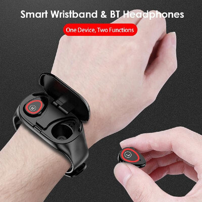 

2-In-1 Smart Watch with TWS Earbuds Fitness Tracker True Wireless Headphones Step Calorie Counter Activity Tracker Waterproof Smar
