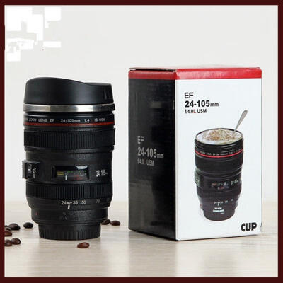 

Brand New 24-105mm Stainless Lens Thermos Camera Travel Coffee Tea Mug Cup