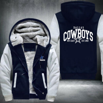 

NEW Winter Warm Mens Dallas Cowboys Hoodie Zip up Jacket Coat Tops Outwear