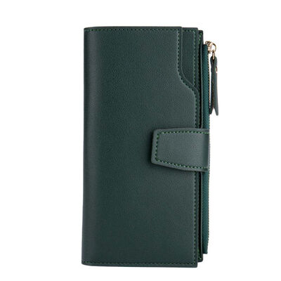 

Solid Color Women Multi Slots Faux Leather Long Wallet Clutch Purse Phone Holder