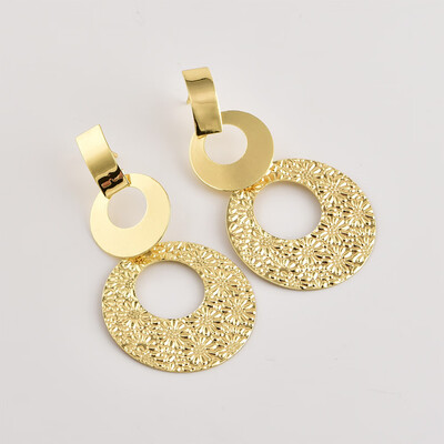 

2019 latest design brand creative geometric metal round earrings generous minimalist earrings gift for women
