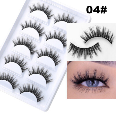 

5 Pairs 3D Mink Hair False Eyelashes NaturalThick Long Eye Lashes Wispy Makeup Beauty Extension Tools