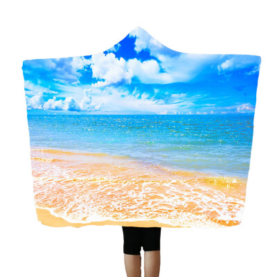 

Gobestart Seaside Beach Holiday Scenery Hooded Blankets And Clothes Blanket 150x200cm